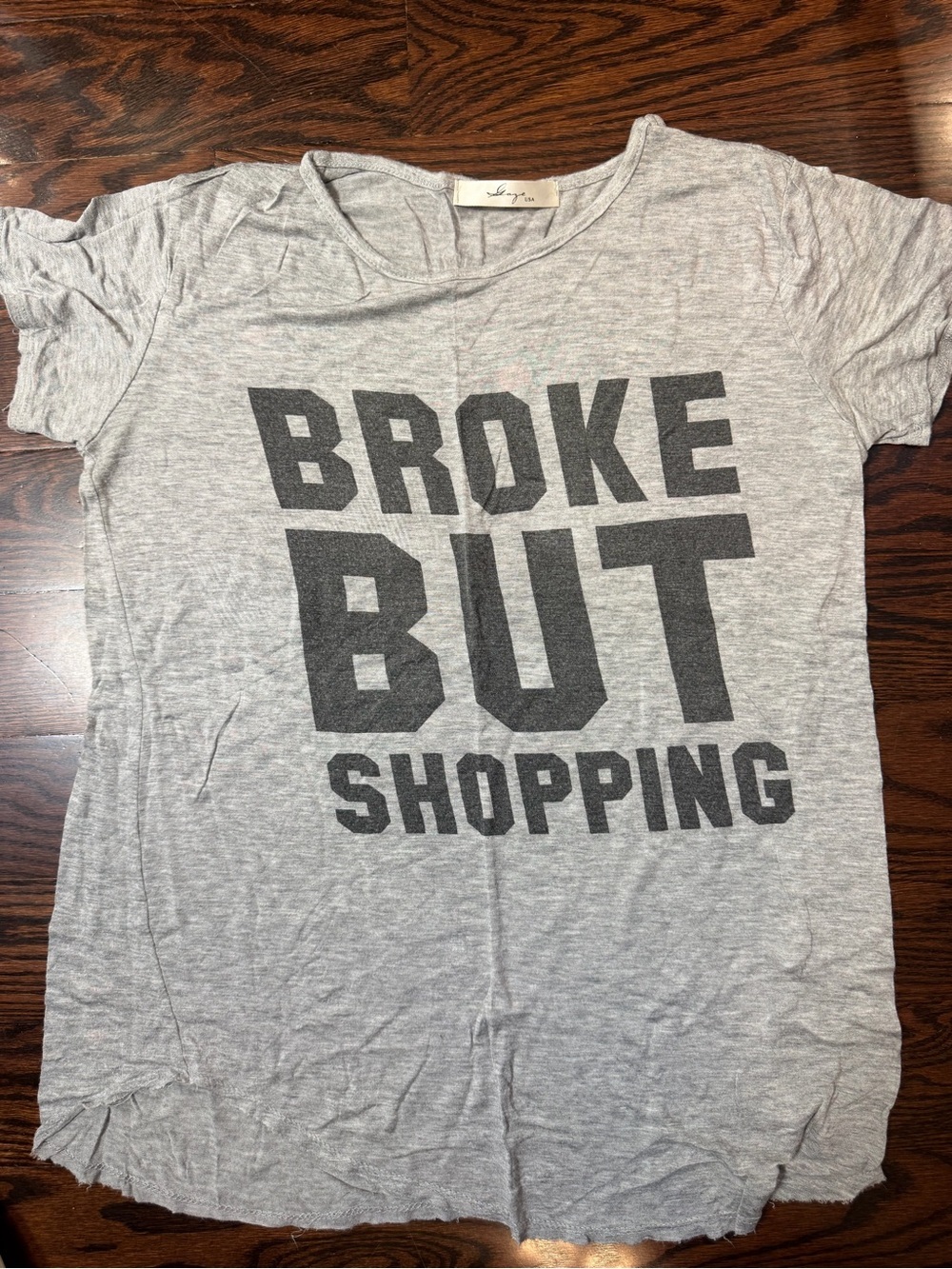 Grey 'Broke But Shopping' Graphic Tee - Women's Casual Top